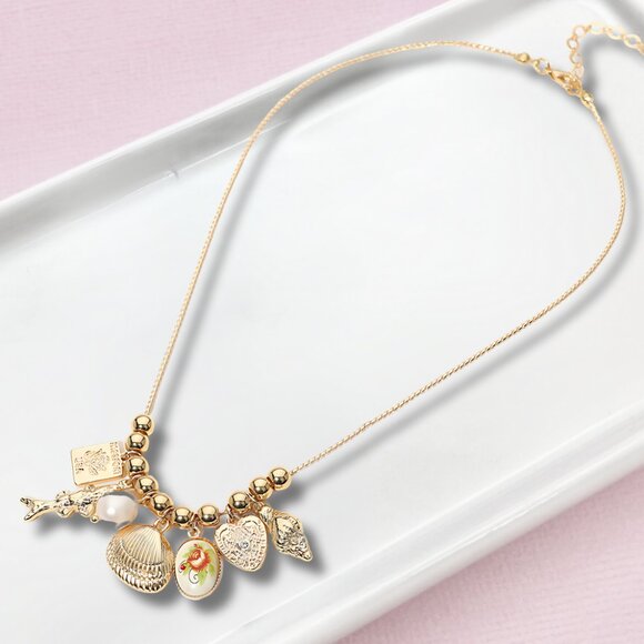 Passport to Paradise Island Gold Dipped Charm Necklace - Picture 2 of 5